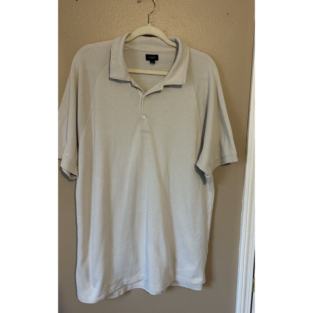 J. Crew Mens Pique Polo Shirt Short Sleeve Tan XLarge Beach Boho Vacation Preppy